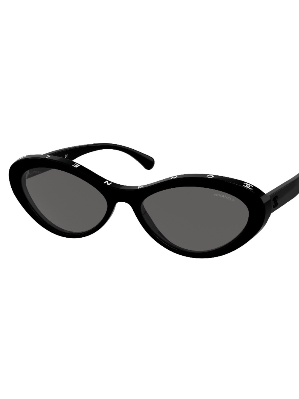 CHANEL Black Acetate Oval Cat Eye Sunglasses Style 5416~ NEW